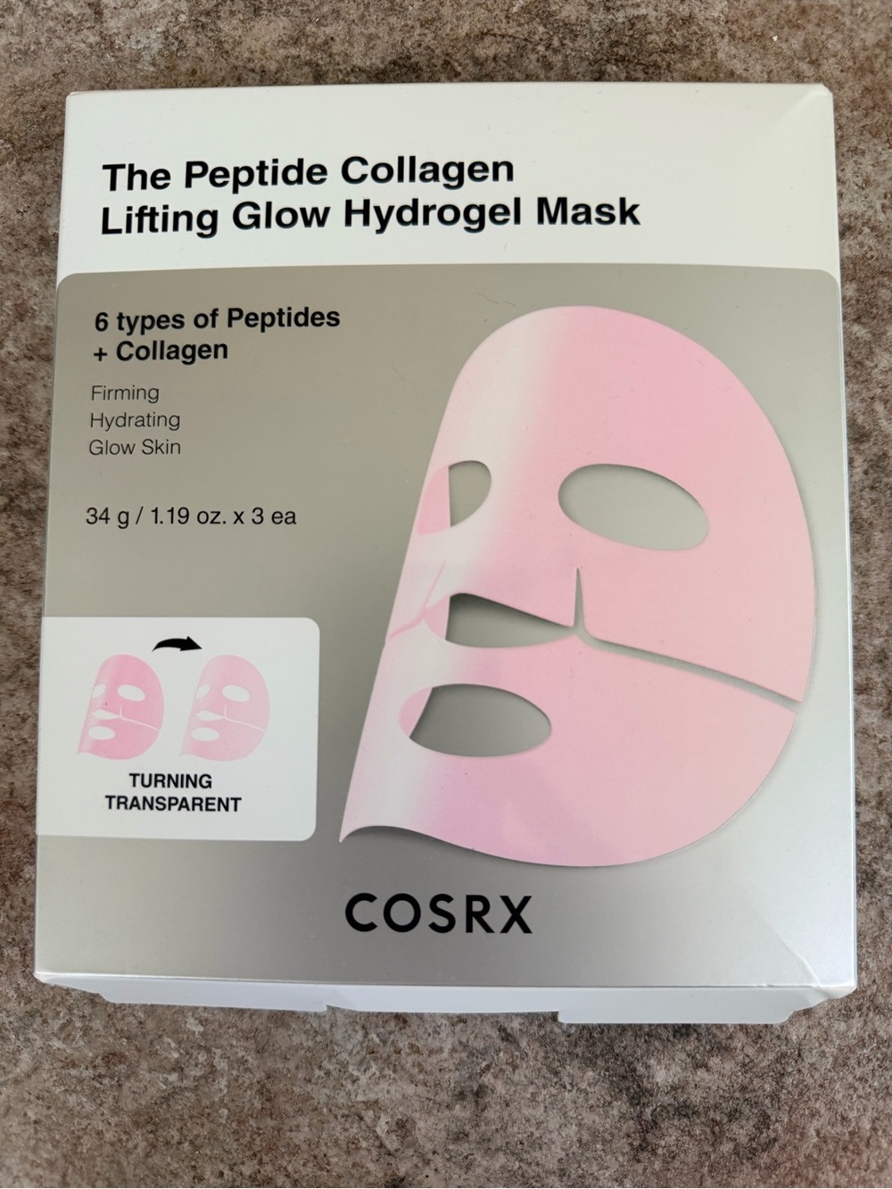 COSRX The Peptide Collagen Lifting Glow Hydrogel Mask - 3 masks